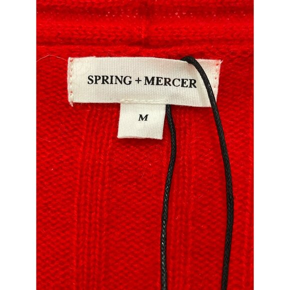 Spring + Mercer Red V-Neck Ribbed Cashmere Sweater M - Picture 4 of 5